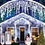 cheap LED String Lights-1Pc 4M 96Led Icicle Christmas String Light, USB Plug in with 8 Modes, Waterproof Light for Xmas Indoor Outdoor Party Decor