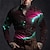 billige mænds westernskjorter-3D Print Abstrakt Herre Skjorte Dagligdagstøj I-byen-tøj Efterår vinter Aftæpning Langærmet Blå, Rosa S, M, L 4-vejs strækstof Skjorte