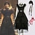 Χαμηλού Κόστους Στολές με Θέμα Ταινίες &amp; TV-Τετάρτη Άνταμς Άνταμς οικογένεια φόρεμα Τετάρτης γυναικεία ταινία για κορίτσια cosplay γοτθικό μαύρο φόρεμα ζώνη μεταμφίεση πολυεστέρα κοστούμια παγκόσμια ημέρα βιβλίου με περούκα