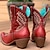 cheap Cowboy &amp; Western Boots-Women&#039;s Boots Cowboy Boots Cowgirl Boots Riding Boots Daily Solid Color Solid Colored Embroidered Booties Ankle Boots Winter Embroidery Chunky Heel Pointed Toe Vintage Casual Walking PU Leather Faux