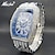 cheap Quartz Watches-Iced Out Quartz Watch For Men Women Big Wrist Full Diamond Quartz Watches Men&#039;s Blue Face Hip Hop Accessories Waterproof Reloj Hombre