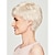 abordables peluca vieja-Peluca blanca corta para mujer, peluca de corte pixie en capas sintéticas rubias blancas con flequillo, peluca de pelo de disfraz de aspecto natural, pelucas blancas cortas y esponjosas para mujeres