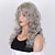 abordables peluca vieja-Pelucas de cabello blanco largo ondulado con flequillo, pelucas de reemplazo de cabello de fibra sintética de 20 pulgadas para mujeres, para anime, cosplay, disfraz de halloween, ropa de fiesta