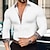 cheap Men&#039;s Button Up Shirts-Men&#039;s Shirt Button Up Shirt Casual Shirt Black White Navy Blue Long Sleeve Paisley Lapel Spring &amp;  Fall Office &amp; Career Wedding Party Clothing Apparel Patchwork