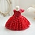 Χαμηλού Κόστους Φορέματα-Νήπιο Κοριτσίστικα Φόρεμα για πάρτυ Συμπαγές Χρώμα Αμάνικο Επίδοση Γάμου χαριτωμένο στυλ Πριγκίπισσα Πολυεστέρας Ως το Γόνατο Καλοκαίρι 3-7 Χρόνια Πολύχρωμο Σαμπανιζέ Ανθισμένο Ροζ