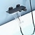 abordables Cascada-Grifo de bañera moderno de oro blanco y negro, grifos mezcladores de ducha de baño de montaje en pared contemporáneos para baño, hotel, granja, camper, interior de válvula de cerámica