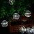 baratos Mangueiras de LED-Luzes solares de corda de fadas com bola de ferro de natal 30/50/100leds luzes de jardim à prova d&#039;água ao ar livre ano novo natal festa de casamento jardim varanda luzes suspensas de árvores luzes de