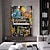 cheap Street Art-Handmade pop art painting Hand Painted Citysacpe Art Oil Painting Wall Art Citysacpe Art Painting Abstract Canvas Paintings music oil Painting Decor Rolled Canvas No Frame