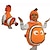 billiga Film- och TV-kostymer-Nemo Cosplay-kostym Kläder Pojkar Flickor Film-cosplay Cosplay kostym Orange Halloween Barnens Dag Trikot / Onesie Hatt