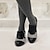 halpa Naisten oxford-kengät-Naisten Avokkaat Oxford-kengät Bullock kengät Pluskoko Vintage Kengät Juhla ulko- Yhtenäinen väri Talvi Kitten-korko Terävä kärkinen Tyylikäs Vintage Luksus Mokkanahka Loaferit Musta Sininen Ruskea