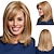 cheap Older Wigs-Wigs Strawberry Blonde Wig with Bangs Synthetic Hair Full Natural Wig Straight Medium Length Bob Wig Halloween Costume Wigs for Women Cosplay Wigs 14&quot;