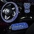 זול כיסויים להגה-סט אביזרי רכב בלינג 3 יחידות לנשים, כיסויי הגה בלינג בהתאמה אוניברסלית 15 אינץ&#039;