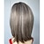Χαμηλού Κόστους παλαιότερη περούκα-κοντές γκρι όμπρε περούκες για γυναίκες με πολυστρωματικό πηγούνι γκρι μπομπ περούκα μεσαίου μήκους ίσια μαλλιά, συνθετική περούκα με φυσική εμφάνιση