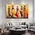 cheap People Paintings-African Girl Wall Art African Painting Canvas Handpainted Black Woman Wall Art Living Room African Ladies decor Decoration Gift Rolled Canvas (No Frame)