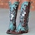 cheap Cowboy &amp; Western Boots-Women&#039;s Boots Cowboy Boots Plus Size Outdoor Work Daily Color Block Knee High Boots Winter Rivet Embroidery Block Heel Chunky Heel Pointed Toe Square Toe Elegant Vintage Fashion PU Zipper Blue
