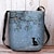 billige Grafiske printposer-Dame Crossbody taske Skuldertaske Fluffy taske polyester Jul jul Handle ind Tryk Stor kapacitet Letvægt Holdbar Kat Figurer Blå Kakifarvet