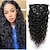olcso Csatos póthajak-divatos 20 hüvelykes víz hullámos csíptetős emberi hajhosszabbítás romantikus pattogós göndör természetes hullámos hajcsat 100 grammos afrikai-amerikai fekete nőknek