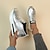 billiga Damsneakers-Dam Sneakers Bling Bling Skor Plusstorlekar Plattform Sneakers Utomhus Dagligen Färgblock Platå Rundtå Mode Sportig Ledigt Löpning Promenad Nät PU Loafers Silver Guld