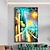 billiga Landskapsmålningar-färgglad stadsbild oljemålning på duk handmålad original nattvy konst abstrakt heminredning modern texturerad väggkonst sovrum heminredning ingen ram