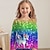levne dívčí 3D trička-Dívčí 3D Jednorožec Košilky Košile Dlouhý rukáv 3D tisk Podzim Zima Aktivní Módní Roztomilý Polyester Děti 3-12 let Tričkový Venkovní Ležérní Denní Běžný