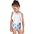 זול בגדי ים-ילדים בנות בגד ים בָּחוּץ גראפי פעיל בגדי ים 7-13 שנים קיץ לבן ורוד מסמיק כתום