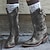 levne Cowboy &amp; Western Boots-Dámské Boty Kovbojské boty Větší velikosti Venkovní Práce Denní Boty do lýtka Zima Nýty Šněrování Blokovat patu Kačenka Palec do špičky Elegantní Módní Klasické PU Povaleč Černá Červená Modrá