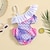 cheap Swimwear-Toddler Girls&#039; Swimsuit Outdoor Solid Color Adorable Bathing Suits 3-7 Years Summer Multicolor