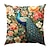 cheap Animal Style-Peacock Floral Double Side Pillow Cover 1PC Soft Decorative Square Cushion Case Pillowcase for Bedroom Livingroom Sofa Couch Chair
