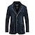 cheap Men&#039;s Jackets &amp; Coats-Men&#039;s Blazer Denim Jacket Business Daily Wear Pocket Spring Fall Plain Fashion Streetwear Lapel Regular Denim Dark Blue Light Blue Jacket
