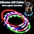 abordables Collares, arneses y correas para perros-Collar LED de silicona para perro, recargable, 3 modos de luz, rápido, lento, sólido, más ligero, más suave, seguridad nocturna, intermitente, 70cm de longitud