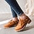 billige Oxfords til kvinner-Dame Oxfords Loafers Bullock Sko Store størrelser Daglig Helfarge Plattform Blokker hælen Rund Tå Årgang Fritid Gange PU Snøring Svart Gul Beige