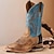 Недорогие Ковбой и западные ботинки-Муж. Ботинки Армейские ботинки Ковбойские сапоги Большие размеры Винтаж На каждый день на открытом воздухе Повседневные Искусственная кожа Дышащий Удобный Против скольжения Лоферы Сине-коричневый