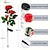 cheap Pathway Lights &amp; Lanterns-Solar Garden Rose Lights, Realistic LED Rose Flower Cemetery Decorations Stake Lights For Garden, Courtyard, Yard And Grave Decorative, Waterproof (Red, With 3 Lighted Flower Heads)