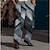 cheap Men&#039;s Printed Dress Pants-Color Block Geometry Vintage Business Men&#039;s 3D Print Dress Pants Pants Trousers Outdoor Street Wear to work Polyester Blue Khaki Gray S M L High Elasticity Pants