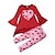 cheap Sets-2 Pieces Toddler Girls&#039; Heart Crewneck Pants Suit Set Long Sleeve Active School 3-7 Years Spring Pink Red