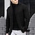 ieftine pulover cardigan pentru bărbați-Bărbați Pulover Cardigan Pulover decupat Cablu Tricotat Regulat Butonul sus Simplu Rever Epocă Încălziri Casual Purtare Zilnică Îmbrăcăminte Toamnă Iarnă Negru Alb S M L