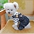cheap Dog Clothes-Pet Circle Pet Clothing Dog Cat Clothing Four Legged Bear Head Jeans Black Black Black And White Stripes
