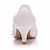 billige Brudesko-bryllup sko til brud brudepike kvinner lukket tå spiss tå hvit pu kunstlær pumps med blonder blomst lav hæl kattunge hæl bryllupsfest valentinsdag elegant klassiker