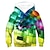 voordelige 3D hoodies en sweatshirts voor jongens-Kinderen Jongens Trui met capuchon Lange mouw 3D-afdrukken Geometrisch Goud Regenboog Rood Kinderen Tops Herfst Lente Actief Dagelijks
