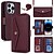 abordables Coques iPhone-téléphone Coque Pour iPhone 15 14 Pro Max Plus 13 12 11 Pro Max Coque Arrière Étui Portefeuille avec Support Magnétique avec Lanière Rétro TPU faux cuir