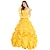 preiswerte Kostüme aus Film und Fernsehen-Schlafende Schönheit Die Schöne und das Biest Prinzessin Ziemlich Blumenmädchen Kleid Tüll-Kleider Damen Film Cosplay Cosplay Kostüm-Party Gelb Halloween Karneval Kleid Handschuhe