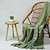 billige Tepper og pledd-grønt linteppe med frynser til sofa/seng/sofa/gave, naturlig vasket lin ensfarget myk pustende koselig gårdshus boho hjemmeinnredning