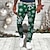 abordables Men&#039;s Trousers-Motif de flocon de neige Entreprise Décontractées Impression 3D Homme Extérieur Usage quotidien Vêtement de rue Pantalon de Noël pantalon de costume Pantalon Polyester Vin Noir Bleu S M L Taille