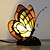 billiga Bordslampor-fjärilsmålat glas bordslampa retrostil bordslampa nattlampa perfekt för husuppvärmning present