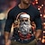 cheap Men&#039;s 3D T-shirts-Graphic Santa Claus Fashion Designer Casual Men&#039;s 3D Print T shirt Tee Sports Outdoor Holiday Going out Christmas T shirt Black Red Burgundy Long Sleeve Crew Neck Shirt Spring &amp;  Fall Clothing Apparel