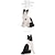 رخيصةأون ألعاب التركيب-بولي كلوريد الفينيل محاكاة صلبة نموذج قطة أليف أبيض وأسود قطة ممتدة كسول تلعب مع زينة سطح الطاولة للقطط والحلي الصغيرة
