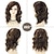 abordables peluca vieja-Pelucas rizadas marrones de longitud media con reflejos pelucas rubias mixtas marrones cortas para mujeres blancas pelucas de cabello sintético ondulado de aspecto natural