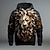 abordables Men&#039;s Hoodies-Mode Homme  Sweat à capuche graphique lion imprimé 3D  idéal pour les sorties et les vacances
