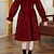 cheap Dresses-Kids Girls&#039; Dress Solid Color Long Sleeve School Outdoor Casual Sequins Ruched Adorable Daily Polyester Above Knee Sequin Dress Spring Fall Winter 3-12 Years Red