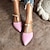 billige Flade sko til kvinder-Dame Sandaler Fladsko Mary Jane Plus størrelse Bløde sko udendørs Daglig Farveblok Blokhæl Spidstå Elegant Afslappet Gang PU T-strop Lys pink